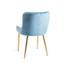 Cezanne Petrol Blue Velvet Fabric Chairs with Gold Legs