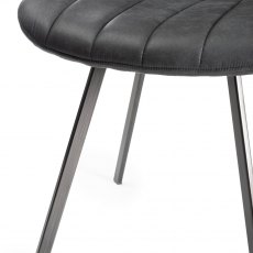 Fontana Dark Grey Faux Suede Chairs with Grey Hand Brushing on Black Legs