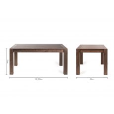 Blake Dark Oak 6-8 Dining Table & 6 Dali Grey Velvet Fabric Chairs