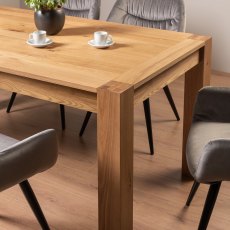 Blake Light Oak 6 Seater Dining Table & 6 Dali Grey Velvet Fabric Chairs