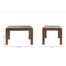 Blake Dark Oak 4-6 Dining Table & 4 Fontana Chairs in Tan Faux Suede