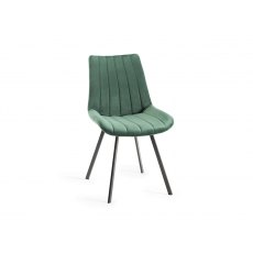 Blake Light Oak 6 Seater Dining Table & 6 Fontana Green Velvet Fabric Chairs