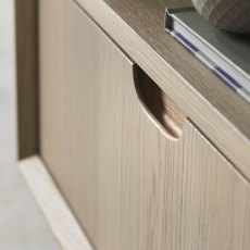 Home Origins Johansen Scandi Oak Console Table with Drawers- close up drawer