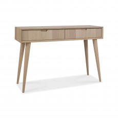 Home Origins Johansen Scandi Oak Console Table with Drawers- front angle shot