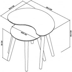 Tuxen Weathered Oak & Peppercorn Nest of Lamp Tables