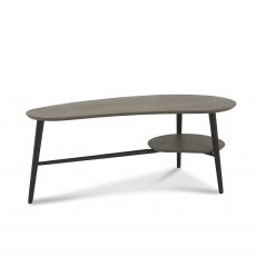 Tuxen Weathered Oak & Peppercorn Shaped Coffee Table