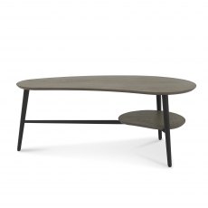 Tuxen Weathered Oak & Peppercorn Shaped Coffee Table