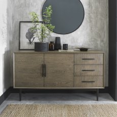 Tuxen Weathered Oak & Peppercorn Wide Sideboard