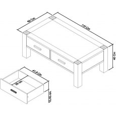 Blake Light Oak Coffee Table With Drawers