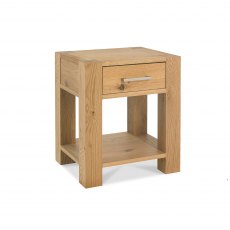 Blake Light Oak Lamp Table With Drawer