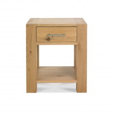 Blake Light Oak Lamp Table With Drawer