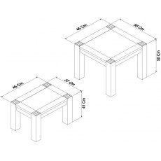 Blake Light Oak Nest of Lamp Tables