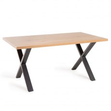 Ramsay X Leg Oak Effect 6 Seater Dining Table