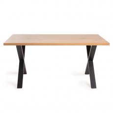 Ramsay X Leg Oak Effect 6 Seater Dining Table