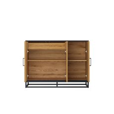 Lowry Rustic Oak & Peppercorn Narrow Sideboard