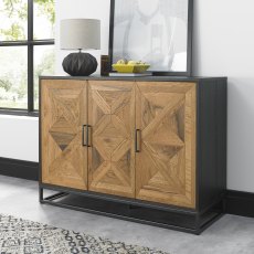 Lowry Rustic Oak & Peppercorn Narrow Sideboard