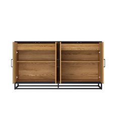 Lowry Rustic Oak & Peppercorn Wide Sideboard