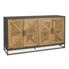 Lowry Rustic Oak & Peppercorn Wide Sideboard