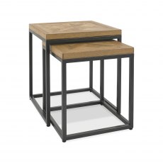 Lowry Rustic Oak & Peppercorn Nest of Tables