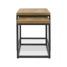 Lowry Rustic Oak & Peppercorn Nest of Tables