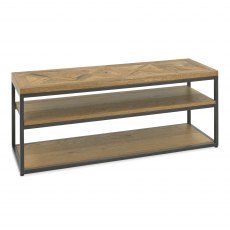 Lowry Rustic Oak & Peppercorn Open Entertainment Unit