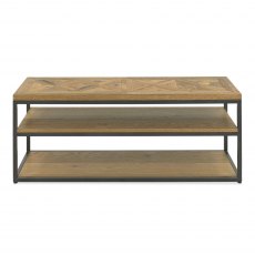 Lowry Rustic Oak & Peppercorn Open Entertainment Unit