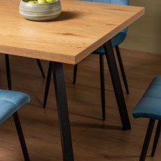 Ramsay 4 Leg Oak Effect 6 Seater Dining Table