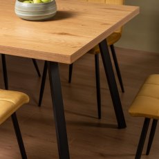 Ramsay 4 Leg Oak Effect 6 Seater Dining Table