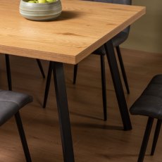 Ramsay 4 Leg Oak Effect 6 Seater Dining Table