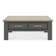 Hopper Dark Grey & Scandi Oak Coffee Table With Drawers