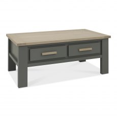 Hopper Dark Grey & Scandi Oak Coffee Table With Drawers