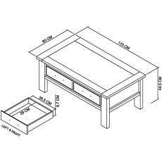 Hopper Dark Grey & Scandi Oak Coffee Table With Drawers