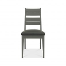 Hopper Dark Grey Bonded Leather Chairs with Dark Grey Legs