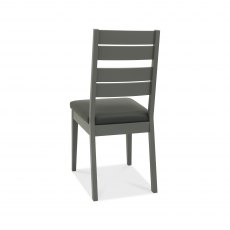Hopper Dark Grey Bonded Leather Chairs with Dark Grey Legs