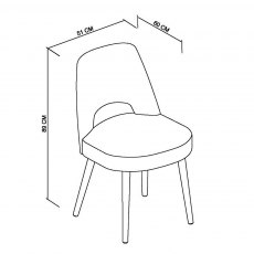 Johansen Cold Steel Fabric Chairs with Scandi Oak Legs