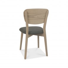 Johansen Cold Steel Fabric Chairs with Scandi Oak Veneer Backs