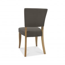 Lowry Dark Grey Fabric Chairs with Rustic Oak Legs