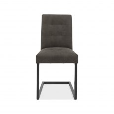 Lowry Dark Grey Fabric Chairs with Gun Metal Frame