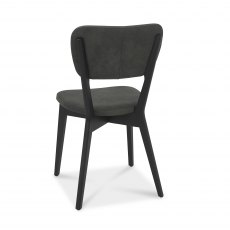 Tuxen Dark Grey Fabric Back Chairs with Peppercorn Legs