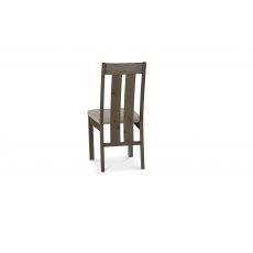 Blake Dark Oak Pebble Grey Fabric Slatted Chairs
