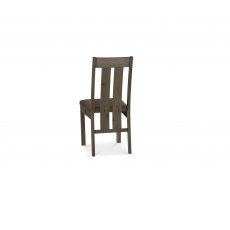Blake Dark Oak Distressed Bonded Leather Slatted Chairs