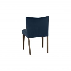 Blake Dark Oak Dark Blue Velvet Fabric Low Back Chairs