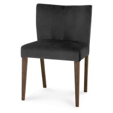 Blake - Dark Oak Gun Metal Velvet Dining Chair (Pair)