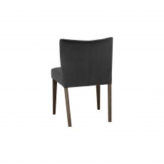 Blake Dark Oak Gun Metal Velvet Fabric Low Back Chairs