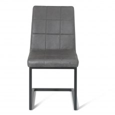 Lewis Dark Grey Fabric Chairs with Black Frame