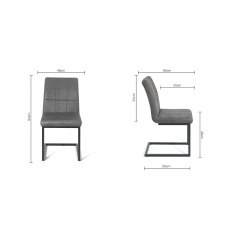 Lewis Dark Grey Fabric Chairs with Black Frame