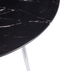 Christo Black Marble Effect Glass 4 Seater Dining Table