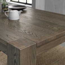 Home Origins Constable Fumed Oak 6 Seat Dining Table- close up