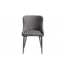 Home Origins Cezanne Upholstered Dining Chair- Dark Grey Faux Leather- front on