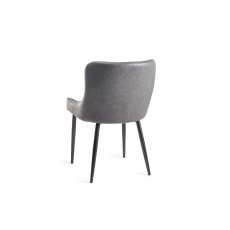 Home Origins Cezanne Upholstered Dining Chair- Dark Grey Faux Leather- back angle shot